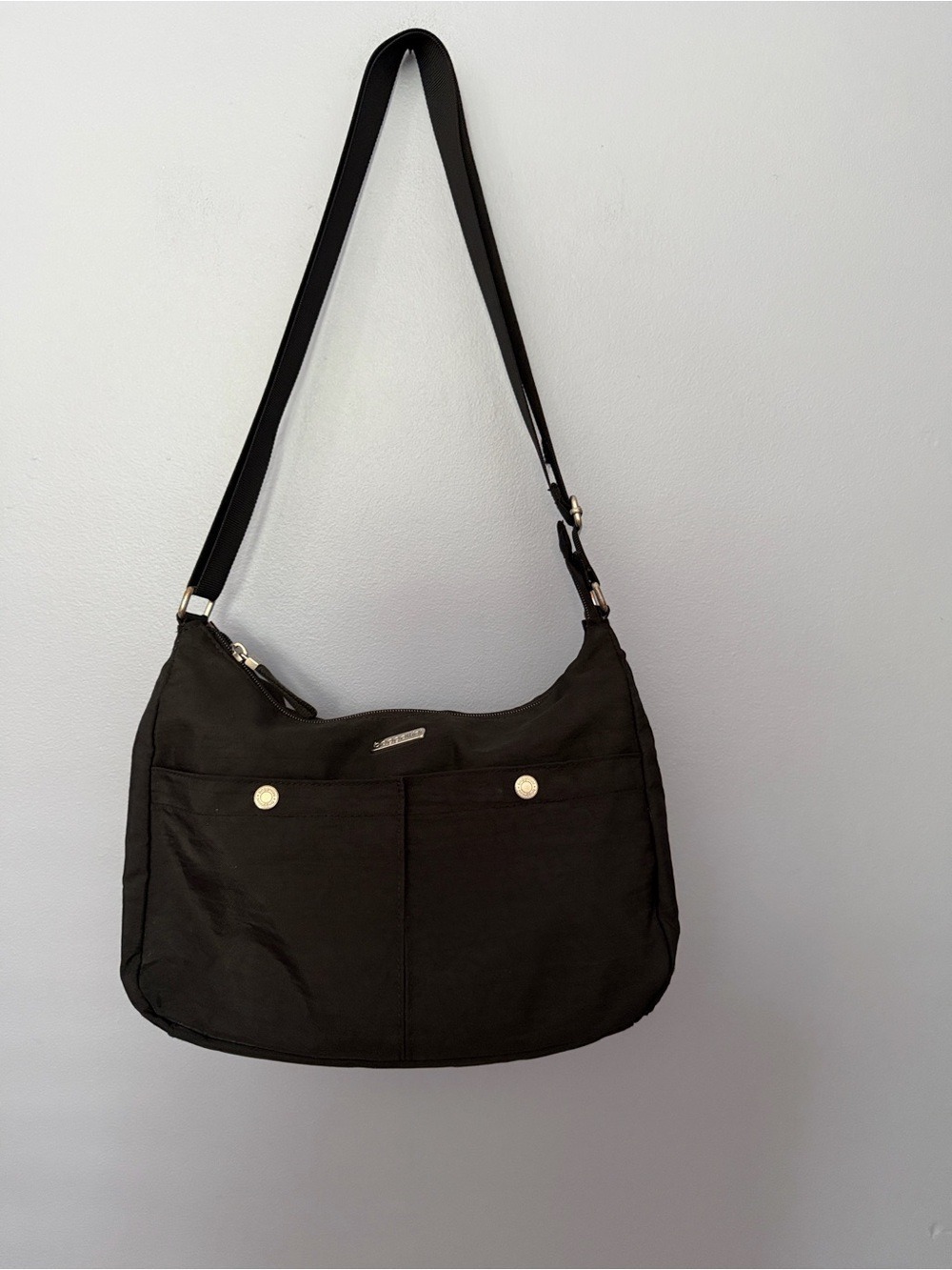 Baggallini Black Hobo Shoulder Bag Lightweight Travel Everyday 13x8